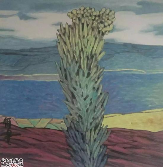 杨佴旻 《拒马河》 2016年 68x68cm 纸本设色