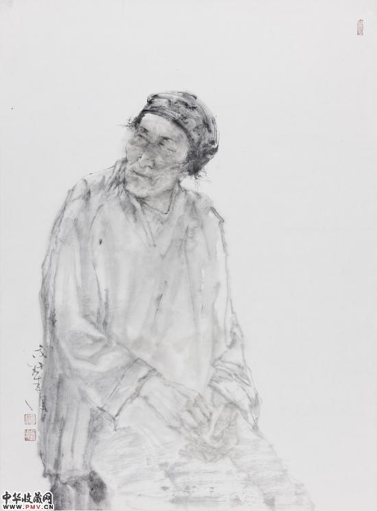 藏民寫生畫稿-张文来-95.5×70cm-2008年