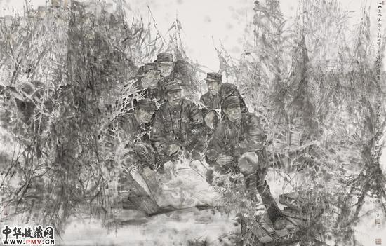 旌旗東進宰倭寇-张文来-194×298cm-紙本水墨-2015年