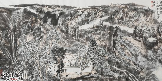 赵卫《燕山溪流》136X68cm