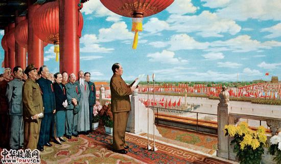 董希文《开国大典》 230x400cm 1952年 第一版 