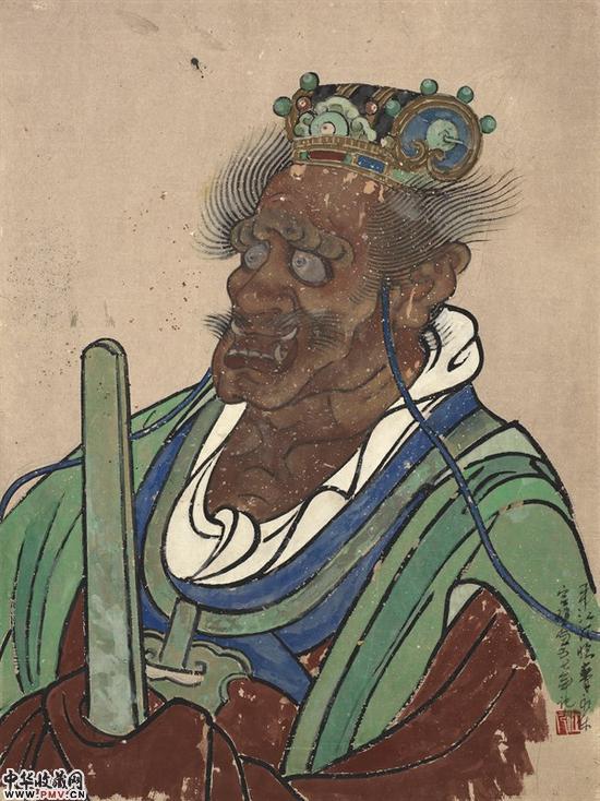 韦江凡1957年临摹永乐宫壁画