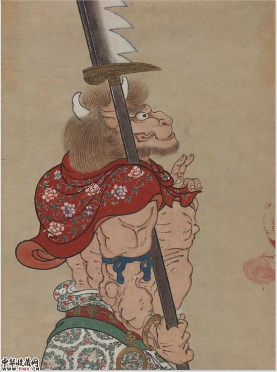 临摹法海寺画1961年94X65cm纸本重彩