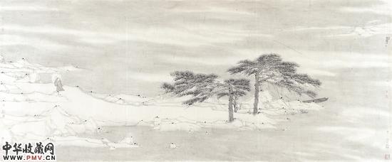 1、净行 100cm×240cm 纸本水墨 2014年