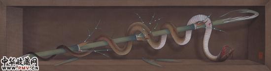 曾志钦 精神疗法No.5 2015 绢本设色 17×65cm