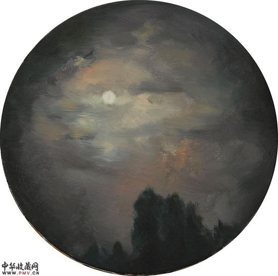 包旭《夜》布面油画，30×30cm，2014