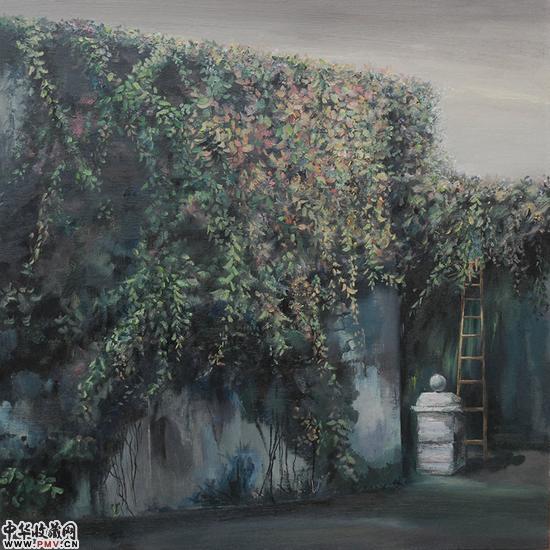 包旭 《转角处的花园》 100×100cm 布面油画 2014