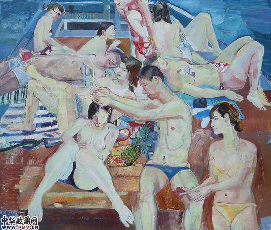 水中の果肉 170×200cm 布面油画2012