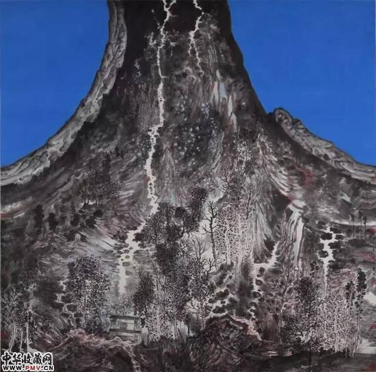 李  岗《 山  火》  200 x 200cm  2014  纸本