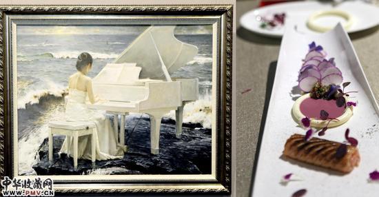 主厨以画作《海的梦》为灵感创作的菜式