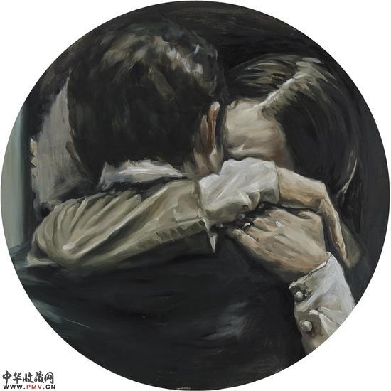 陈晗_今夜陪我度过_布面油画_直径100cm_2016