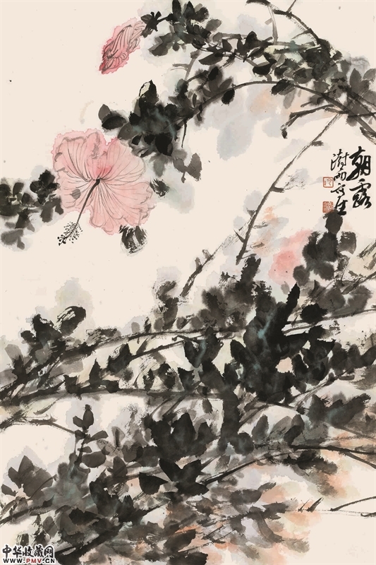 阴澍雨 朝露 纸本设色 69x46厘米 2016 