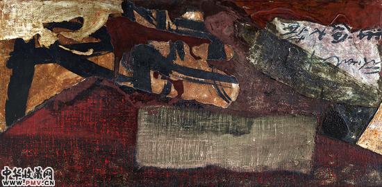 《沽》大漆综合材料 81X167cm 2016