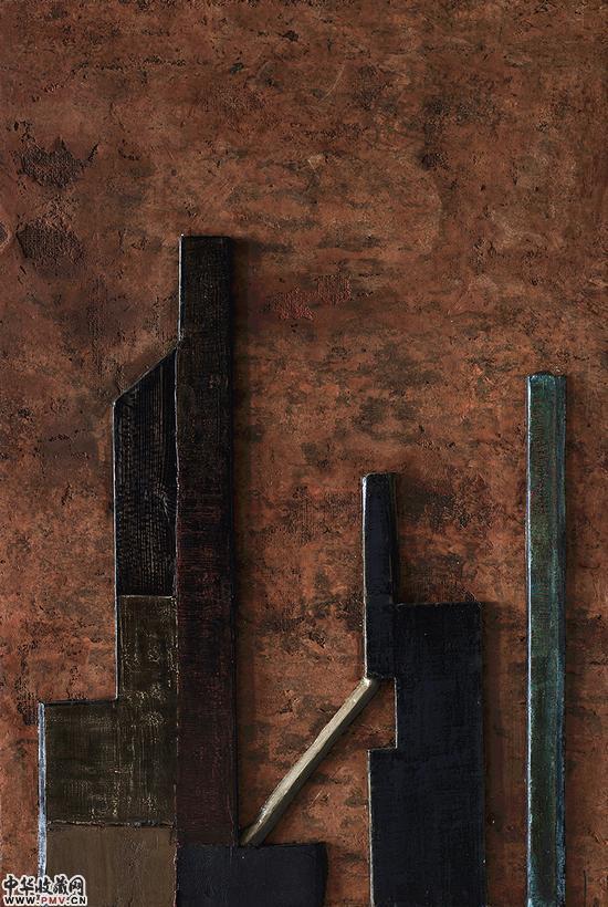 《新山水》大漆综合材料 80X122cm 2016