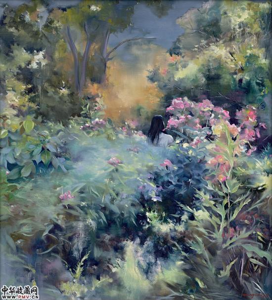 王高杰 《香花与记忆》布面油画 100x90cm