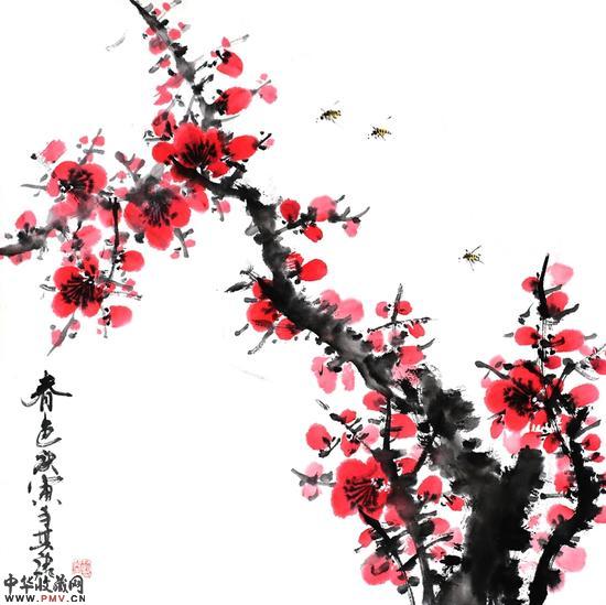 赵其康 春色 48×48cm 纸本彩墨 2010年