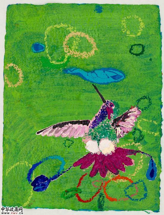 小蜂鸟 20 x 30cm 纸本丙烯 2016 