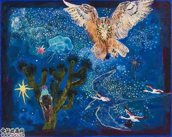 星座9 木板油画、油画棒 120x150cm 2016