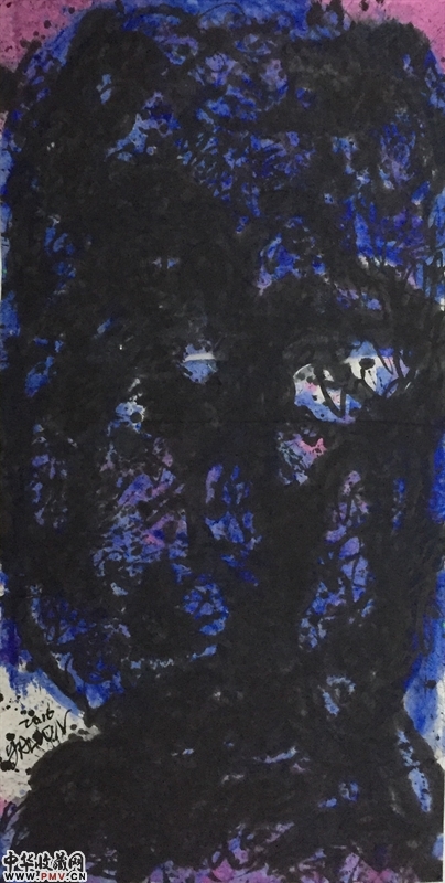 张耀煌  《形气系列2 》纸本水墨 245x124cm 2016