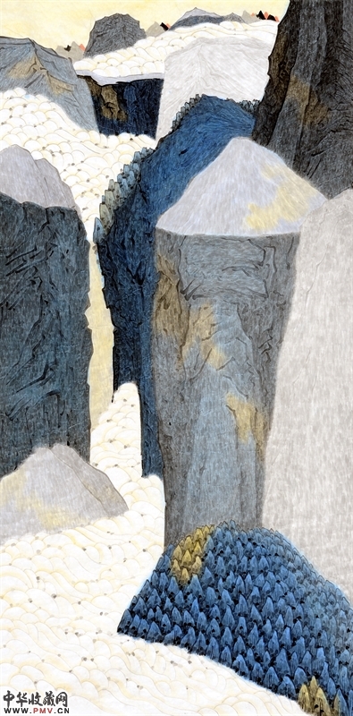 58艺术网参展作品 靳志强 云起高岭 纸本水墨 