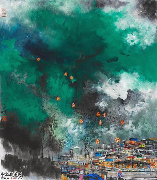 宋玉明 《台湾基隆十分小镇》70x80cm 2015