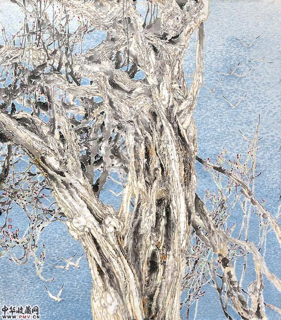 闫国星《澄江春早 》 2016年4月 纸本    180 x 180cm