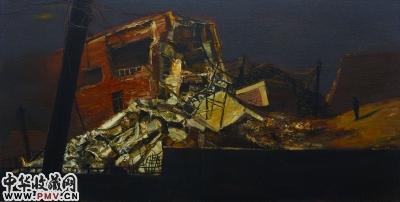 祈——为受难的家园之六（油画） 100×200厘米   2015年  柳一川