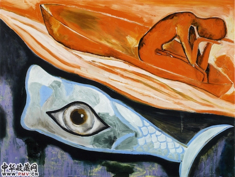 Francesco Clemente 弗朗切斯科·克莱门特 无题     布面油画   122×152 cm 1996 