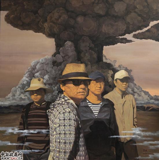 《来时的路上有云》吴健 布面油画尺寸：180cm×180cm 2013