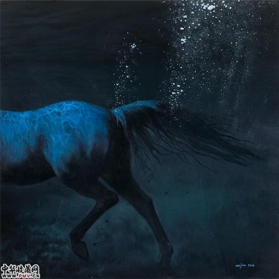 就有了光－FIVE,,吴健，布面油画，100x100cm