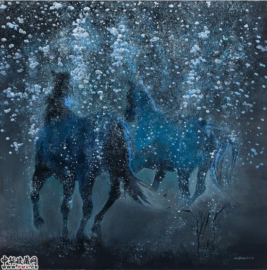 就有了光－seven,吴健，布面油画，100x100cm