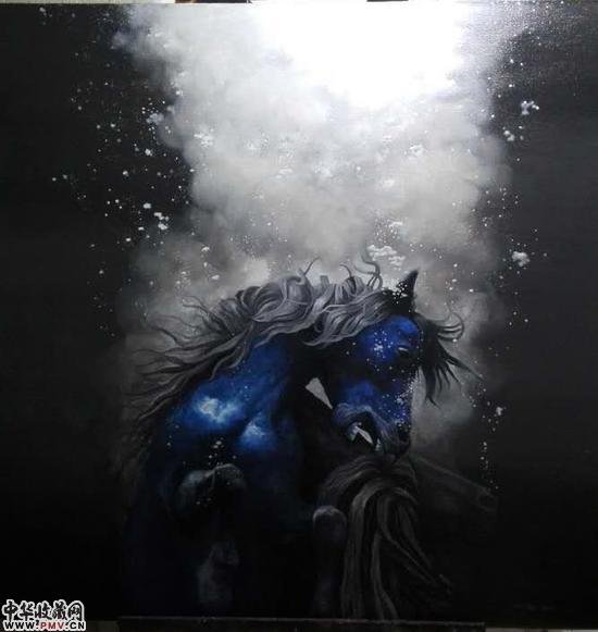 就有了光－TWO ,  吴健，布面油画，100x100cm.