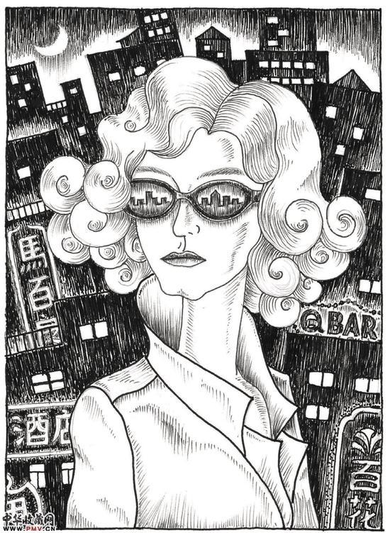 《明星》　　约 2014 年作　　钢笔、纸，15.6 x 11.2 公分