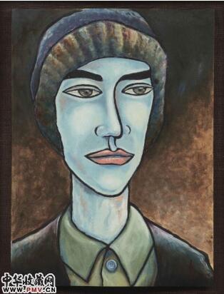 《奥斯卡》　　2012 年作　　油彩、纸，36.5 x 27.5 公分