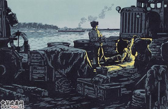 《黎明》油印套色 33×51cm 1961