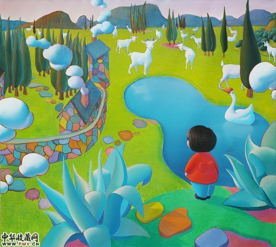半梦-撒尼寨 Unfinished Dream-Sani village  布面油画 Oil on 浮生canvas  180x200cm 2015