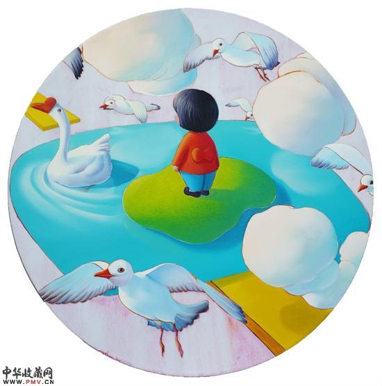 浮生1 Life is short as if a dream 1 布面油画  Oil on canvas Diam. 120cm 2015