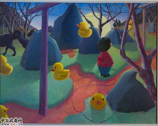 夜归 Backing in the night 布面油画  Oil on Canvas 155×200cm  2015