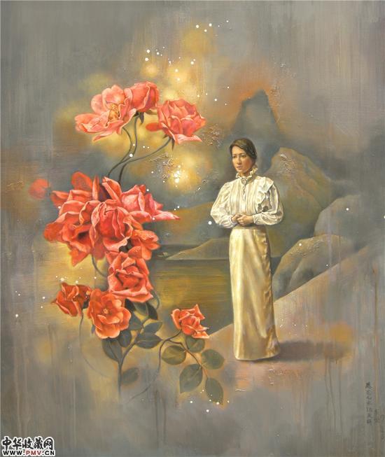 《愿花儿永远美丽》 120x100cm，布面油画 2014年6
