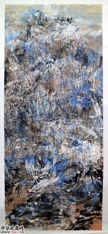 吴月霖获奖作品-空朦景纵横-59*137.5轴