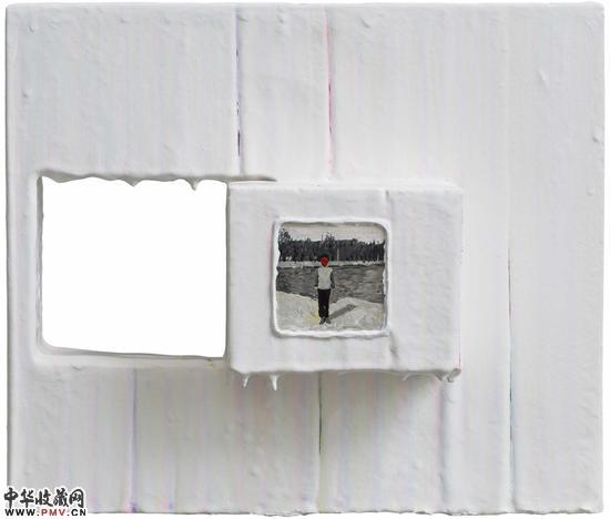 王波-《木相 No.5》-26.5x31.2x10.5cm-木板丙烯-2015