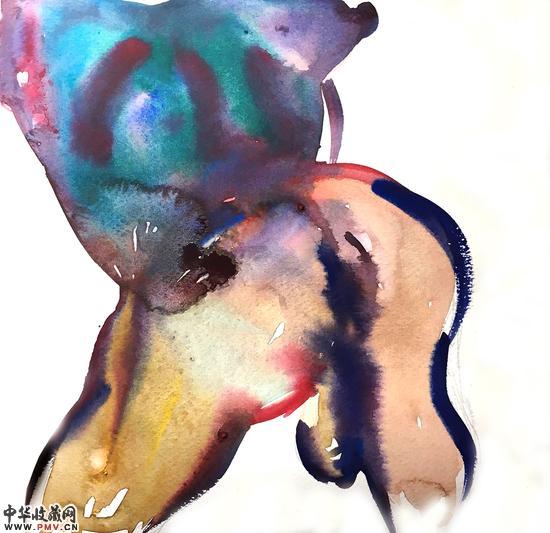 罗承玮（男）《停滞状态》50X50cm 水彩 2016