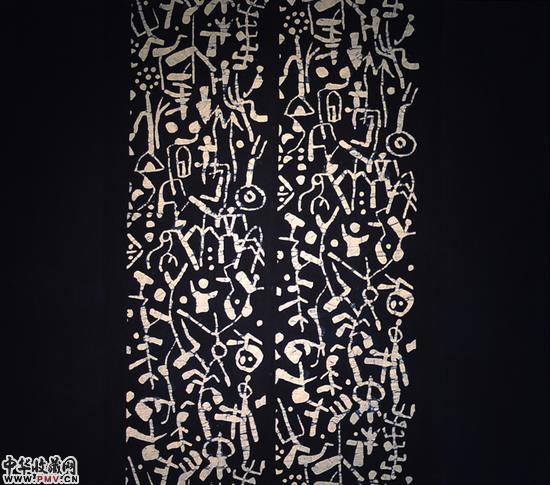 《岩画》，布，印染，170x80cm,2011年