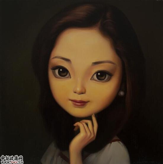 张柏涛 美麗天使鄧麗君  80x80  2014.布面油畫