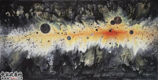 胡觉  宇宙的空间240X120cm布面油画2016