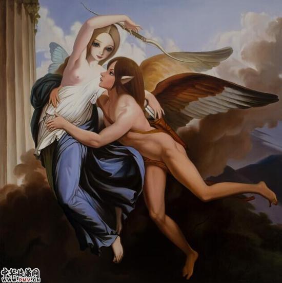 张柏涛 天使之戀一 90x90布面油畫 2015