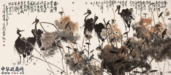 留得枯荷听雨声 150x300cm  2015年