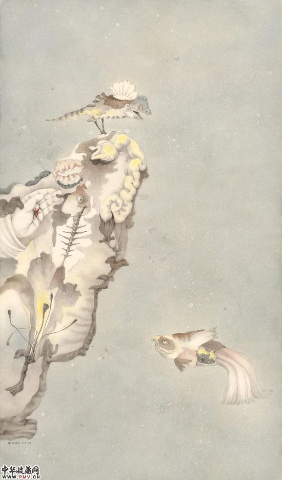 张天幕-一景暗示-107x63cm-纸本坦培拉-2014