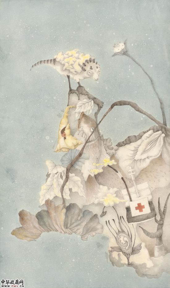 张天幕-容易引起107x63cm-纸本坦培拉-2015