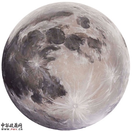 07图七任音 《月 I》，Φ50cm，绢上油画，2014